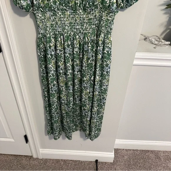 NWT J. Crew Green Blue Floral Maxi Dress Medium - Picture 7 of 15